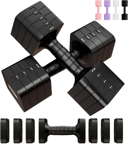 Adjustable Dumbbell Set for Women Men 16LB 20LB Hand Weights Dumbbells Sets Woman Exercise Fitness dumbbell Adjust dumbbells set of 2 for Home Gym Workout Strength Training Equipments