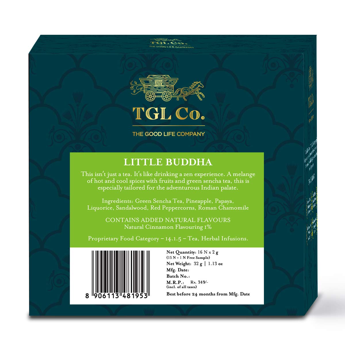 TGL Co. Green Tea | Sip it Hot or Iced | Soothes Digestion, Cleansing & Refreshing (Little Buddha)