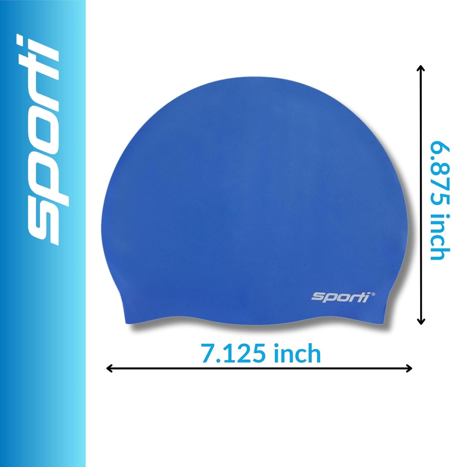 Sporti Silicone Swim Cap for Kids, Unisex Youth Swimming Cap, Protection Bathing Caps for Your Children, Aged 2-10