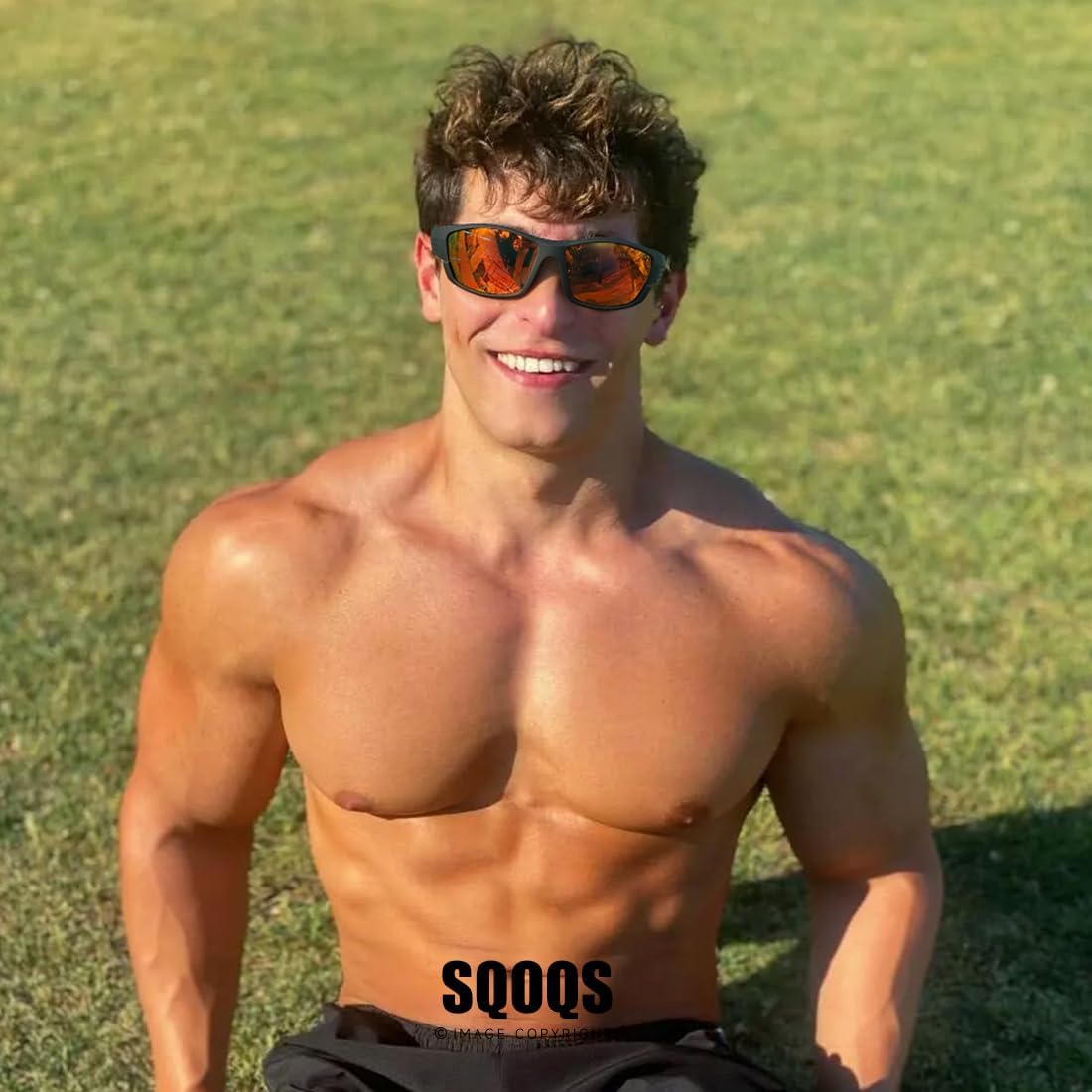 Polarized Sports Sunglasses Men UV400 Protection Lightweight Wrap Around Goggles for Cycling Fishing Driving Running