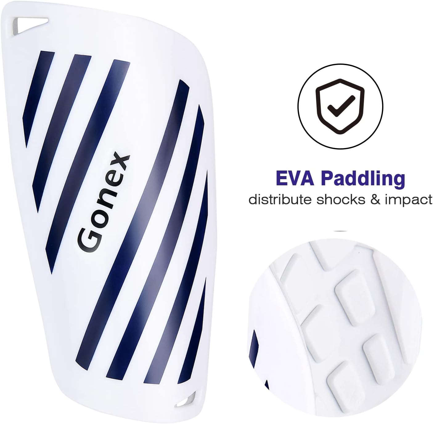 Gonex Soccer Shin Guards for Kids Adult, Youth Boys Girls Shin Guards Slip in Soccer Shin Pad Sleeves Canilleras for Football Games, EVA Cushion Protection Reduce Shocks & Injuries