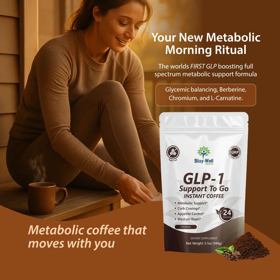 Slim Coffee GLP-1 Supplement | GLP 1 Booster to Control Appetite and Cravings | Great Tasting Metabolic Support - Coffee Bean Extract, Green Tea, Yerba Mate (Regular)