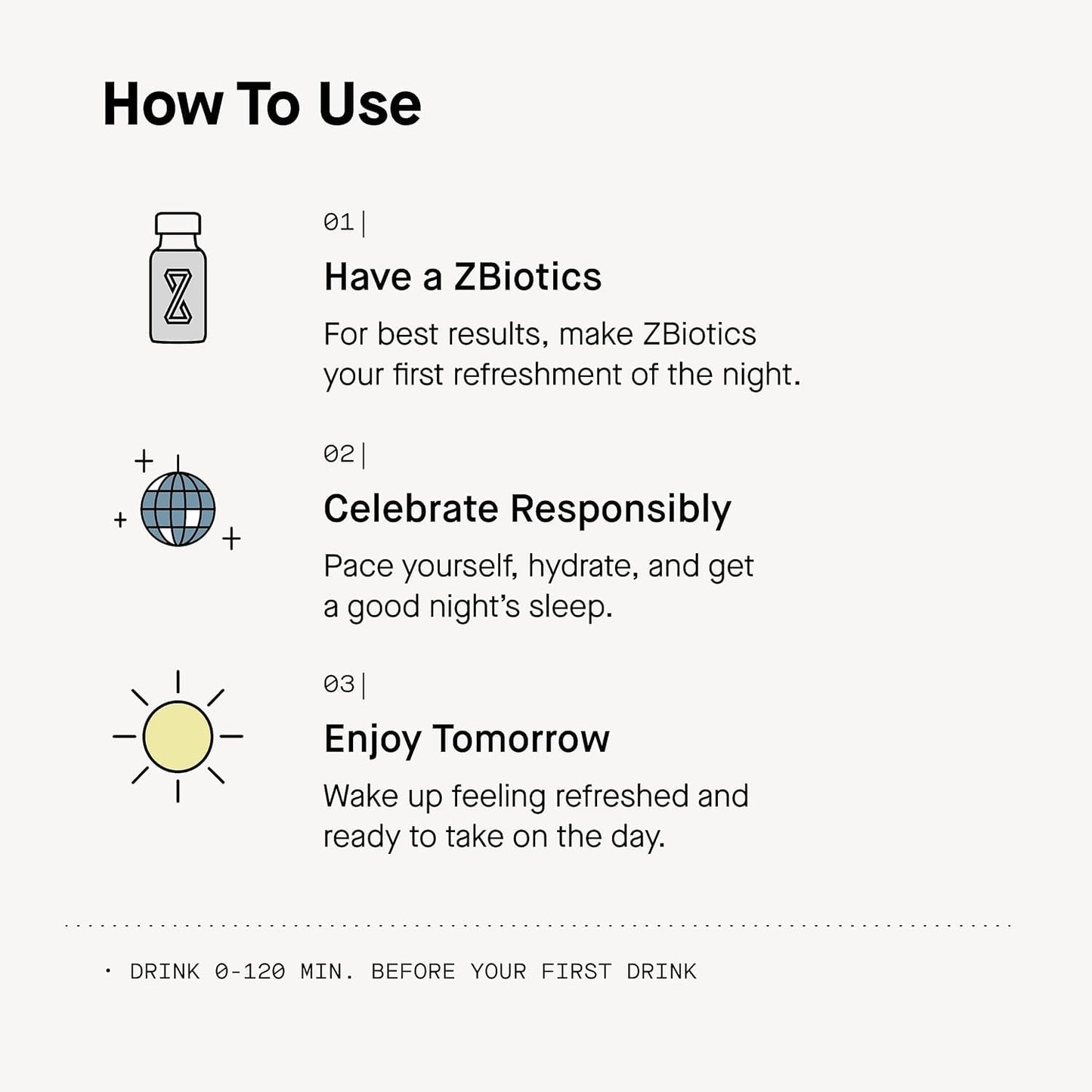 ZBiotics — Feel Better After Drinking, Wake Up Refreshed, Science-Backed, Patented Probiotic for Easier Mornings, Travel-Friendly, 3-Pack of 0.5 Fl Oz Bottles