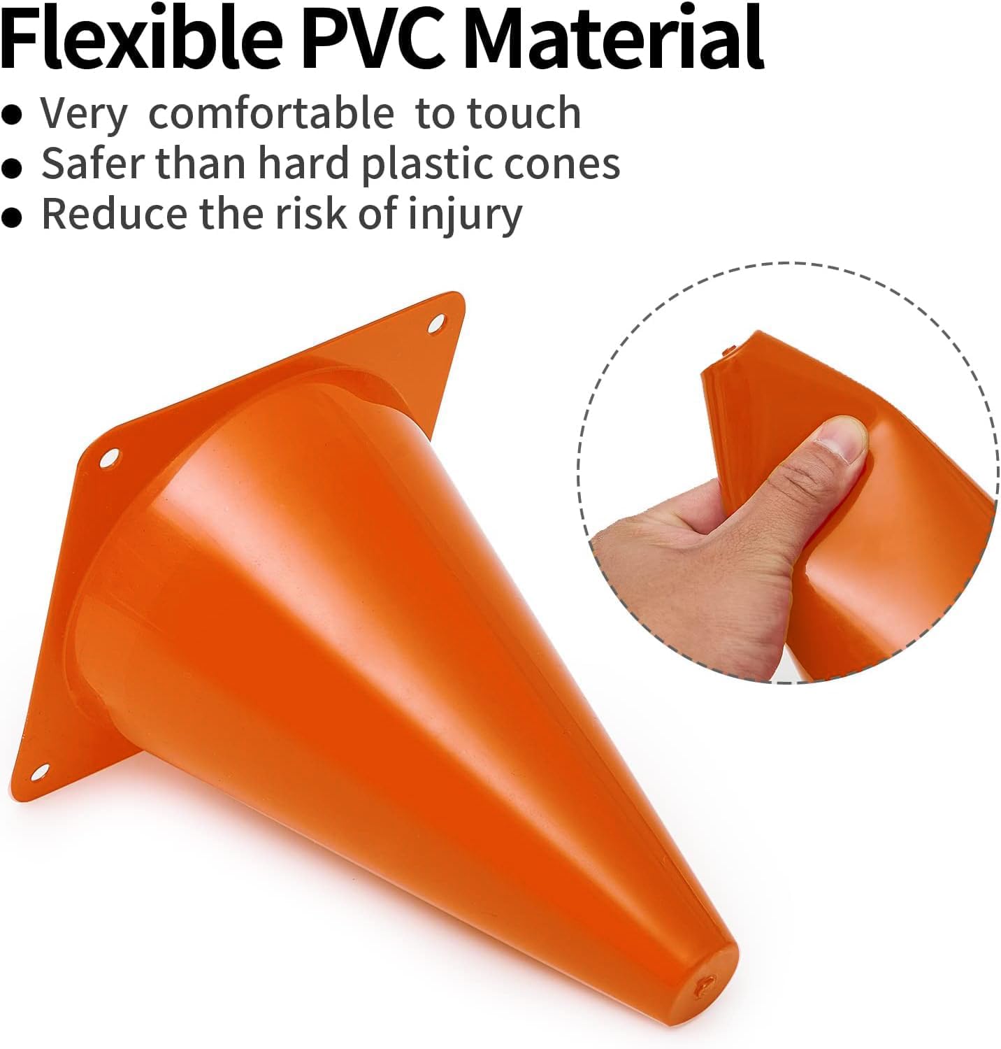 Cones Sports for Kids, Small Training Cones Set for Soccer Practice, 24 Pack 7 Inch Agility Field Cone Marker for Football Basketball Drills, Plastic Multi color Baseball Cone for Outdoor Indoor Games