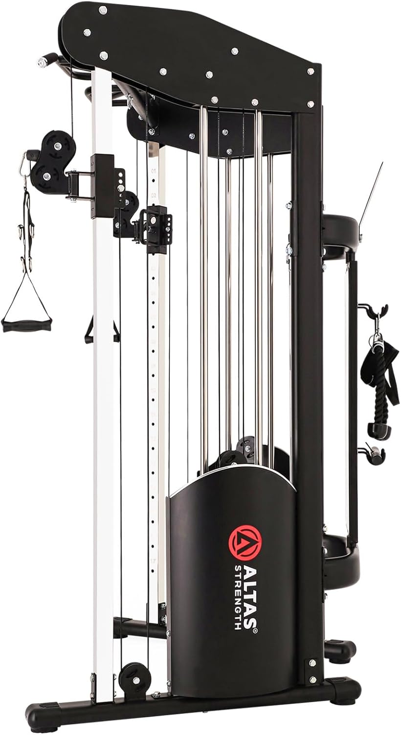 Altas Strength 3073 Home Gym Equipment with 1000 lbs Weight Capacity, 2000 lbs Cables, Strength Training Cable Machine Includes Accessories Light Commercial Fitness Versatile Workouts Easy Assembly