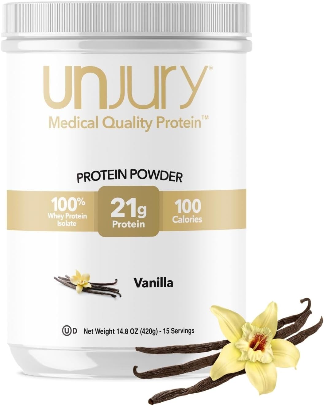 Whey Protein Powder | Vanilla | 21g 100% Whey Isolate Protein Powder | Low Carb and Lactose Free | Gluten Free | Certified Kosher | 15 Servings