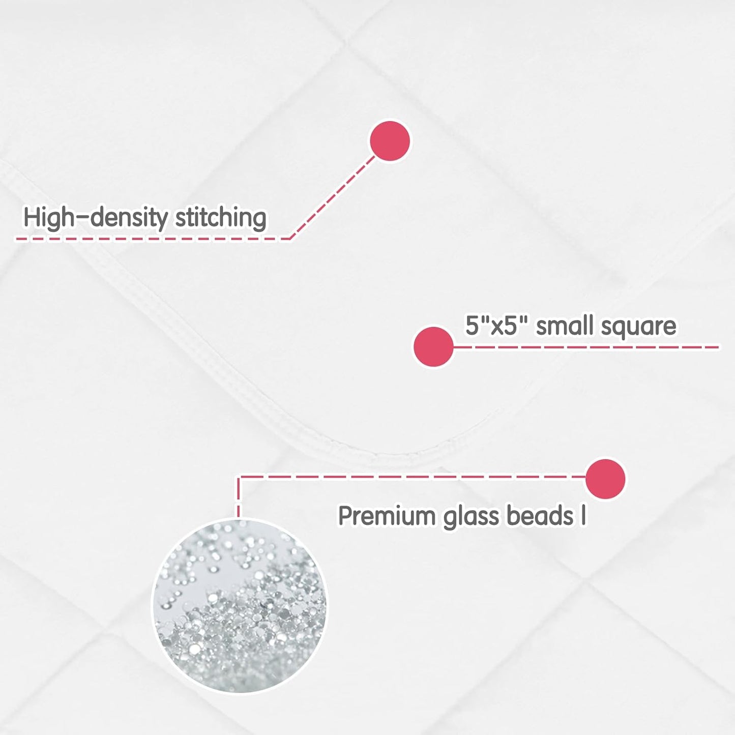 yescool Weighted Blanket (7 lbs, 41" x 60", White) Cooling Heavy Blanket for Sleeping Perfect for 60-90 lbs, Breathable Blanket with Premium Glass Bead, Machine Washable