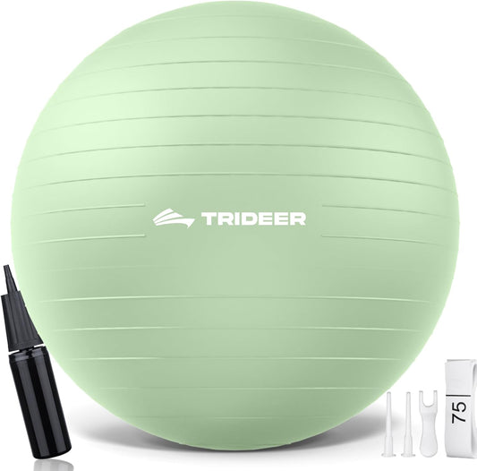 Trideer Yoga Ball – Anti-Burst Exercise Ball for Pregnancy, Office, Birthing, Stretching & Core Workout – Home Gym & Therapy