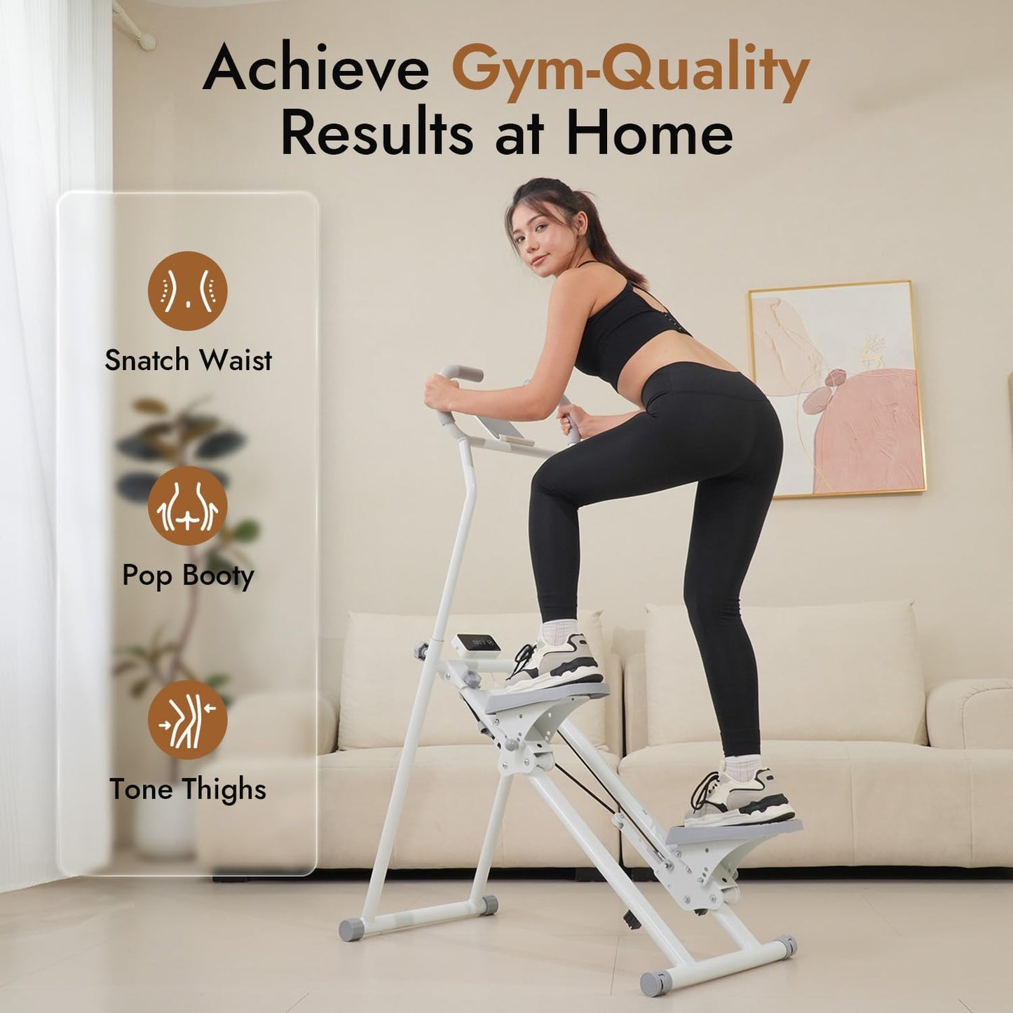 Stair Stepper with Adjustable Resistance - Stair Climber for Home Gym, Folding Cardio Machine with Extended Step Range, Adjustable Handlebar & Pedals, Tablet Holder by MACYO