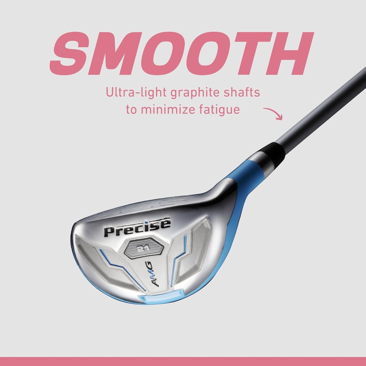 Precise AMG Complete Womens Golf Clubs Set, Includes Driver, Fairway, Hybrid, 6-PW Irons, Putter, Stand Bag, 3 H/C's, Golf Clubs Women Right Handed, Regular & Petite Sizes