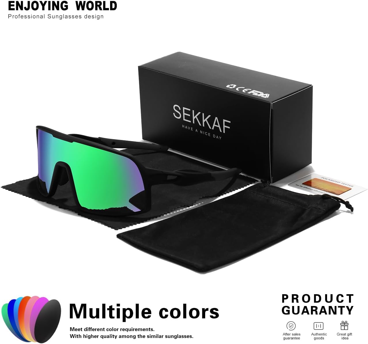 Polarized Sports Sunglasses for Men and Women Cycling Glasses UV Protection Goggles for Mountain Bike Running Fishing