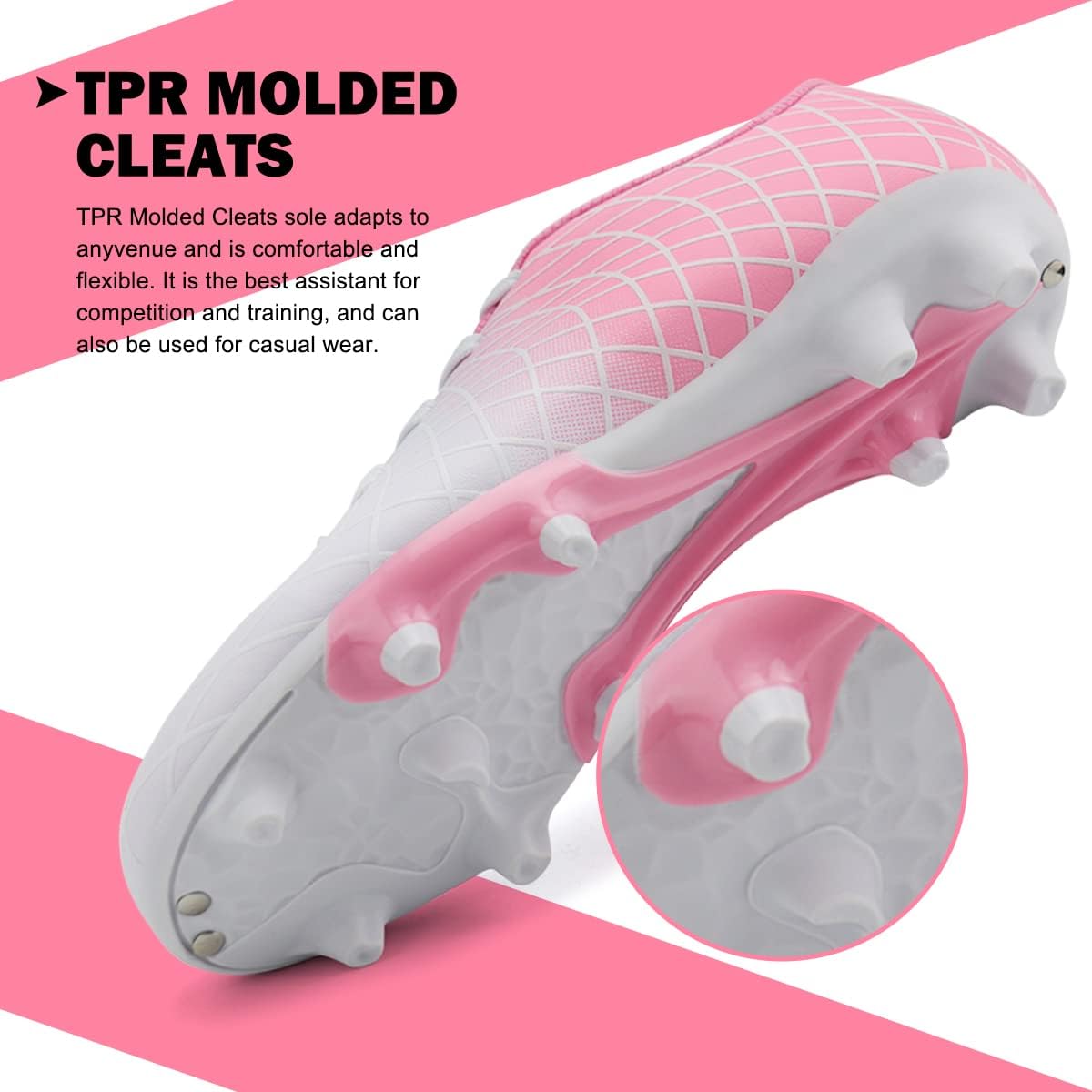 JABASIC Kids Outdoor Soccer Cleats Athletic Firm Ground Football Shoes