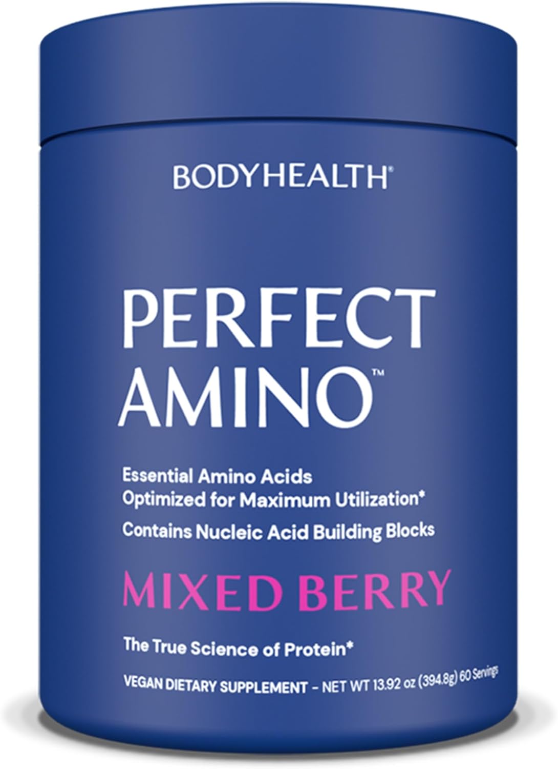 BodyHealth PerfectAmino Powder - BCAA and EAA Powder for Pre and Post Workout - Amino Acid Energy Drink for Men and Women to Support Lean Muscle and Recovery - Mixed Berry - 60 Servings
