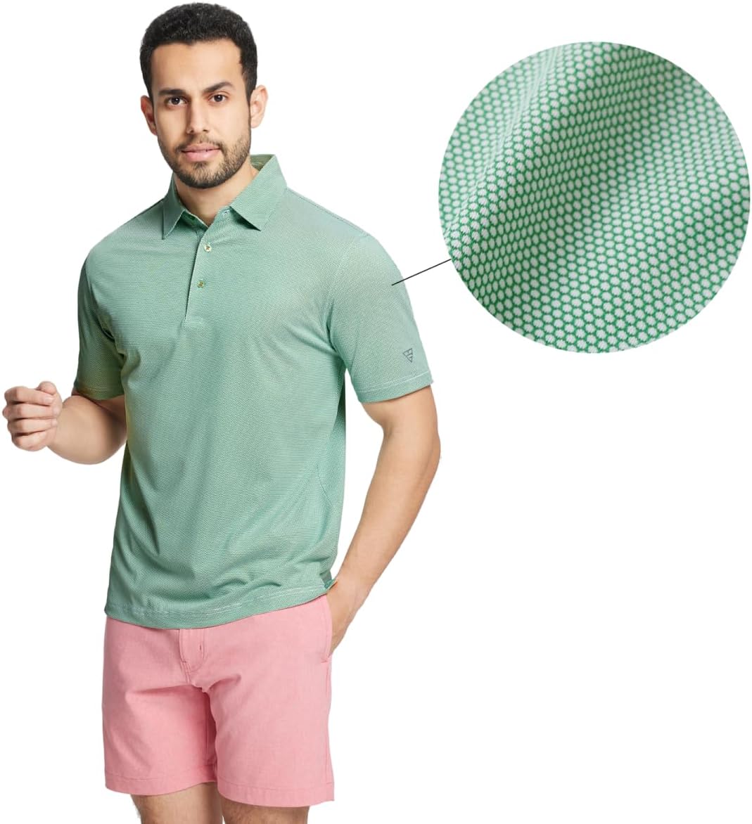 M MAELREG Golf Shirts for Men Dry fit Sports Jacquard Lightweight Performance Texture Short Sleeve Collared Polo Shirts