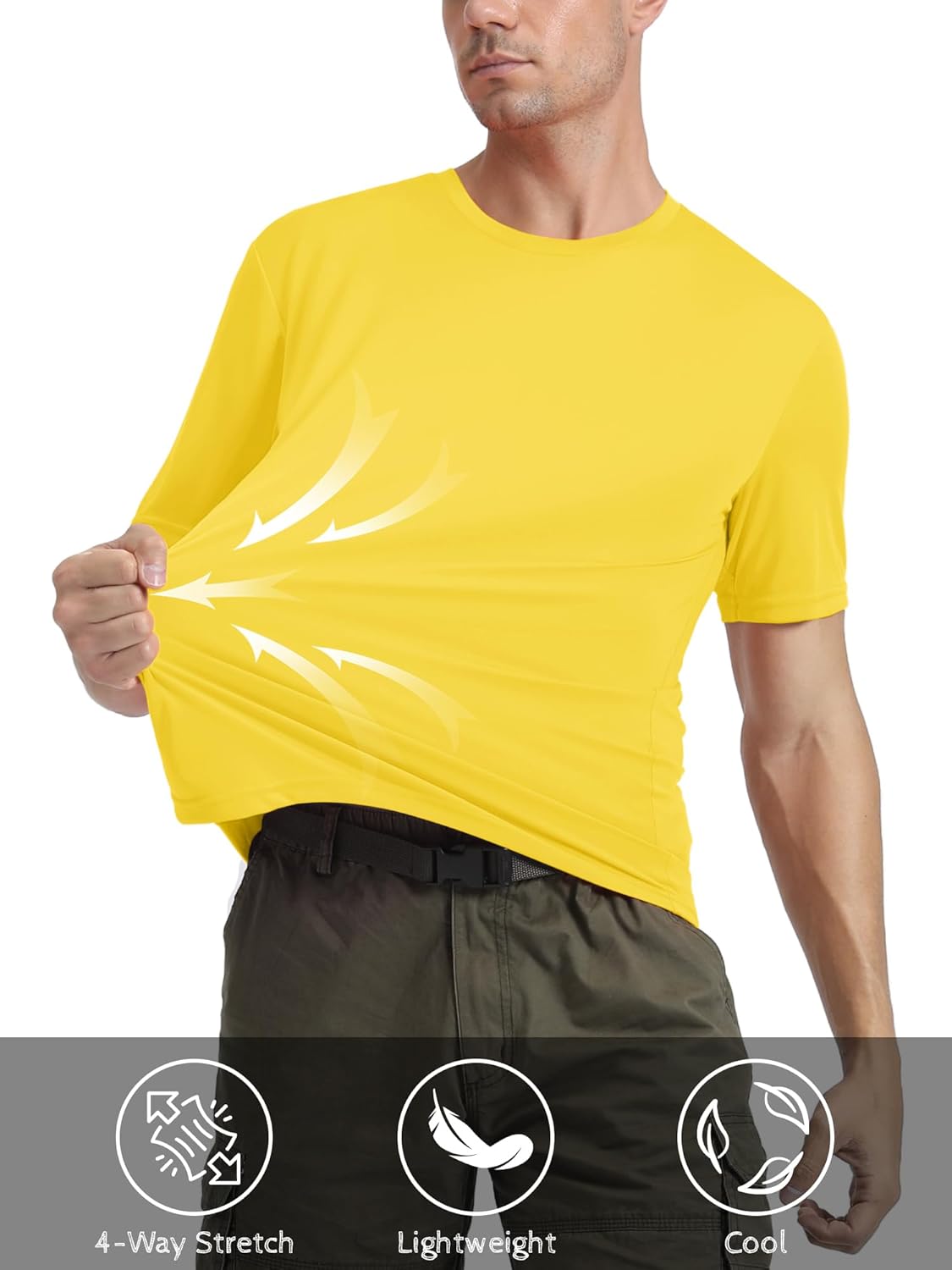 MAGCOMSEN Men's Short Sleeve UPF 50+ T-Shirt Quick Dry Rash Guard Athletic Running Swim Top Tee Performance Water Shirts