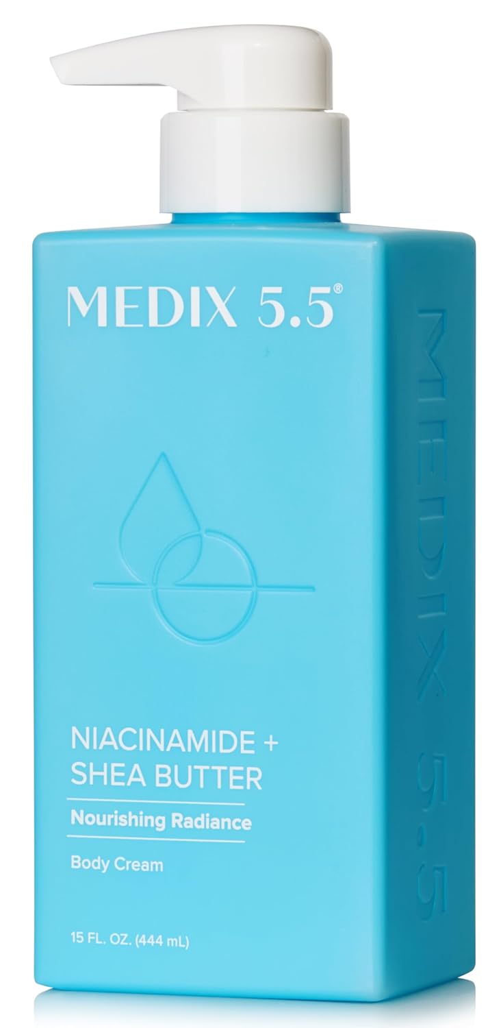 MEDIX Fragrance Free Niacinamide Face Moisturizer + Shea Butter Cream For Face & Body Lotion | Anti Aging Skin Care Firming Cream For Wrinkles, Dark Spots, Large Pores, 15 Fl Oz