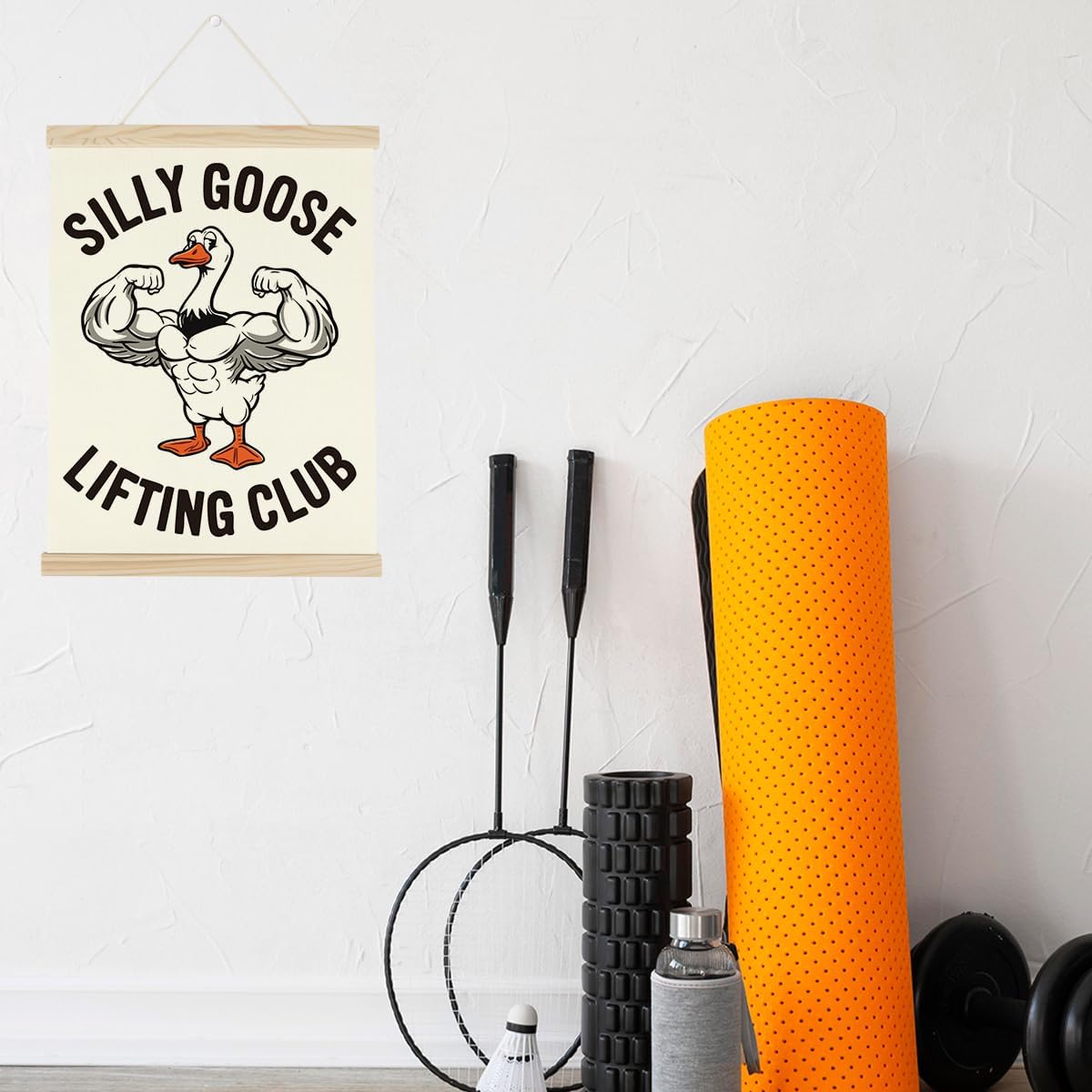 Gym Motivational Posters Funny College Dorm Posters Gifts for Guys Girls Friends SIilly Goose Lifting Club Gym Flag Wall Art Decor Sign for Home Gym Bedroom Office