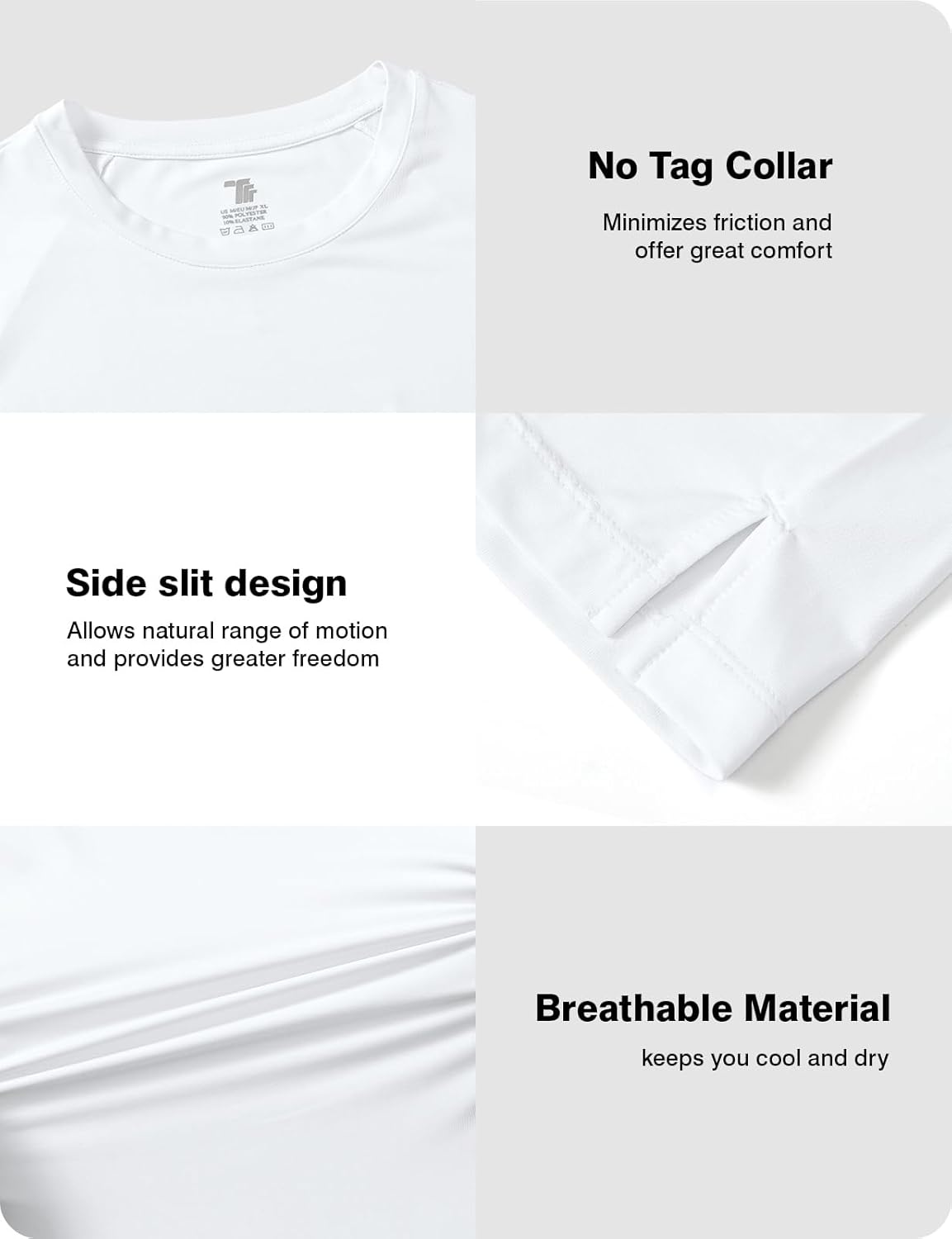 BGOWATU Men's Quick Dry Workout Athletic Shirts Lightweight Tennis Shirts for Men Running Gym Tops