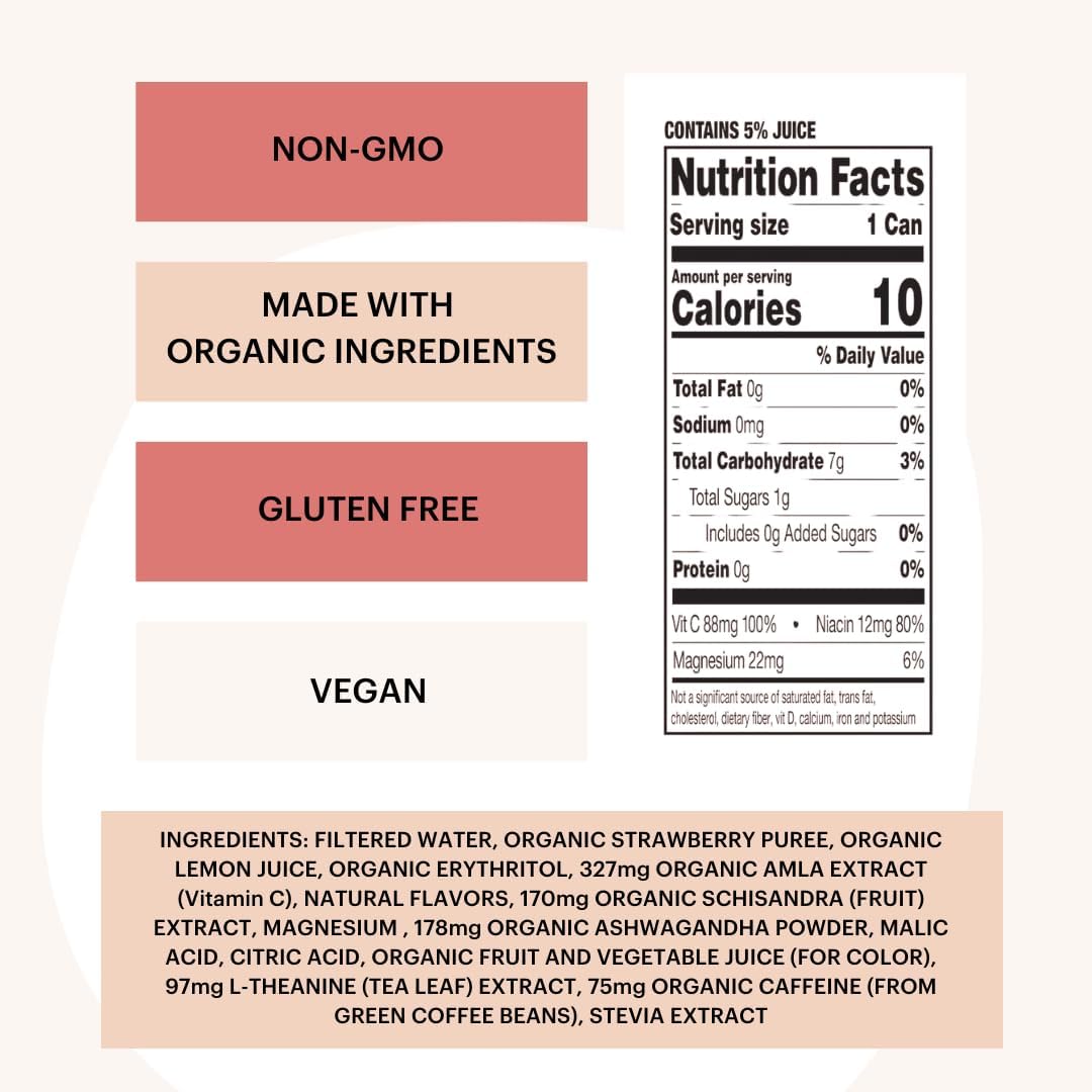 Heywell Sparkling Adaptogenic, Water Energy and Focus, Energy Variety Pack, 12 Fluid Ounce (Pack of 12) - Caffeinated, Organic, Non GMO, Vegan, Gluten Free, Dairy Free