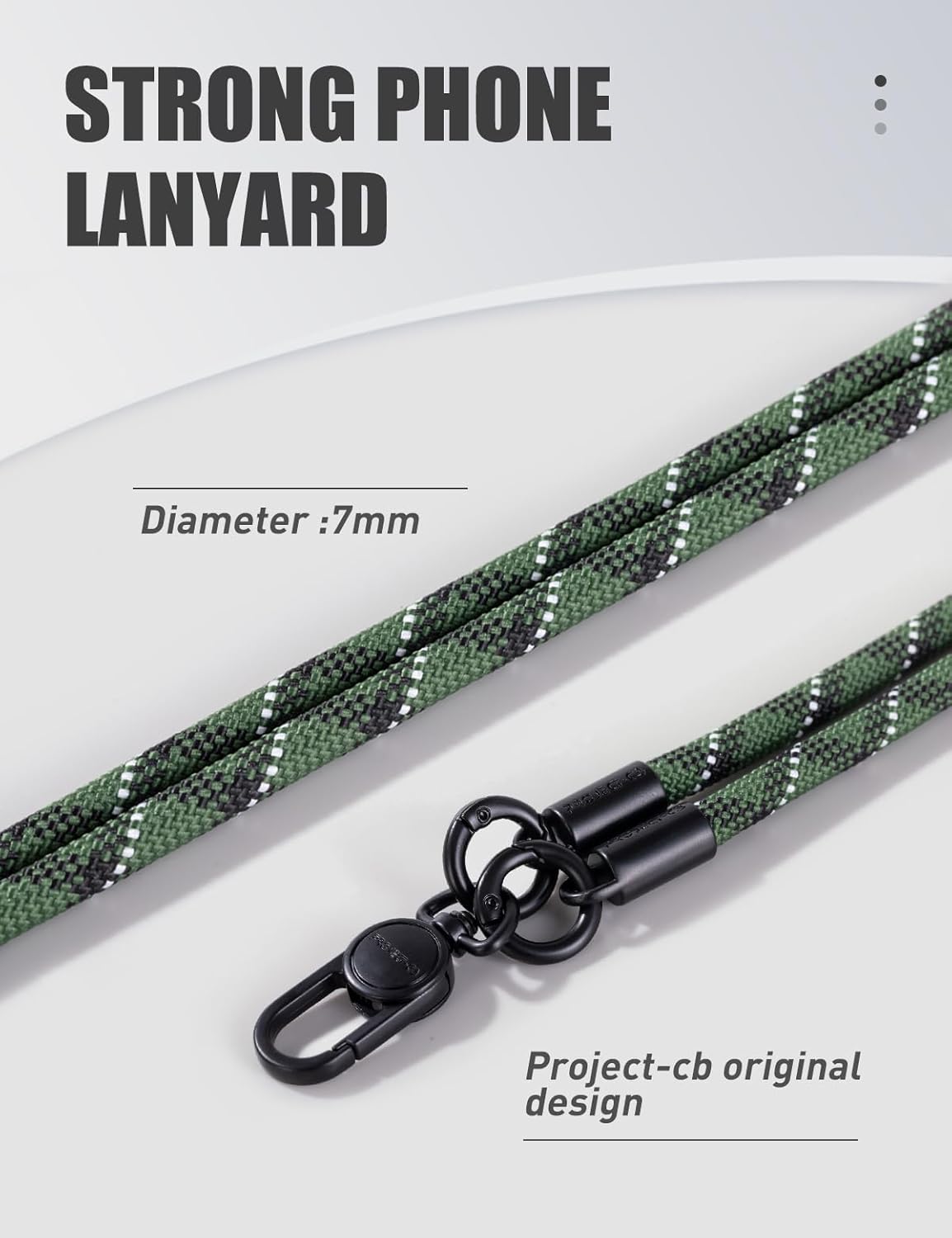 project-cb Phone Wrist Strap 1,Tether Tab 2,Phone Wristlet,Lanyard Wrist Strap,Key Holder,KeyChain,KeyRing×2(Green)