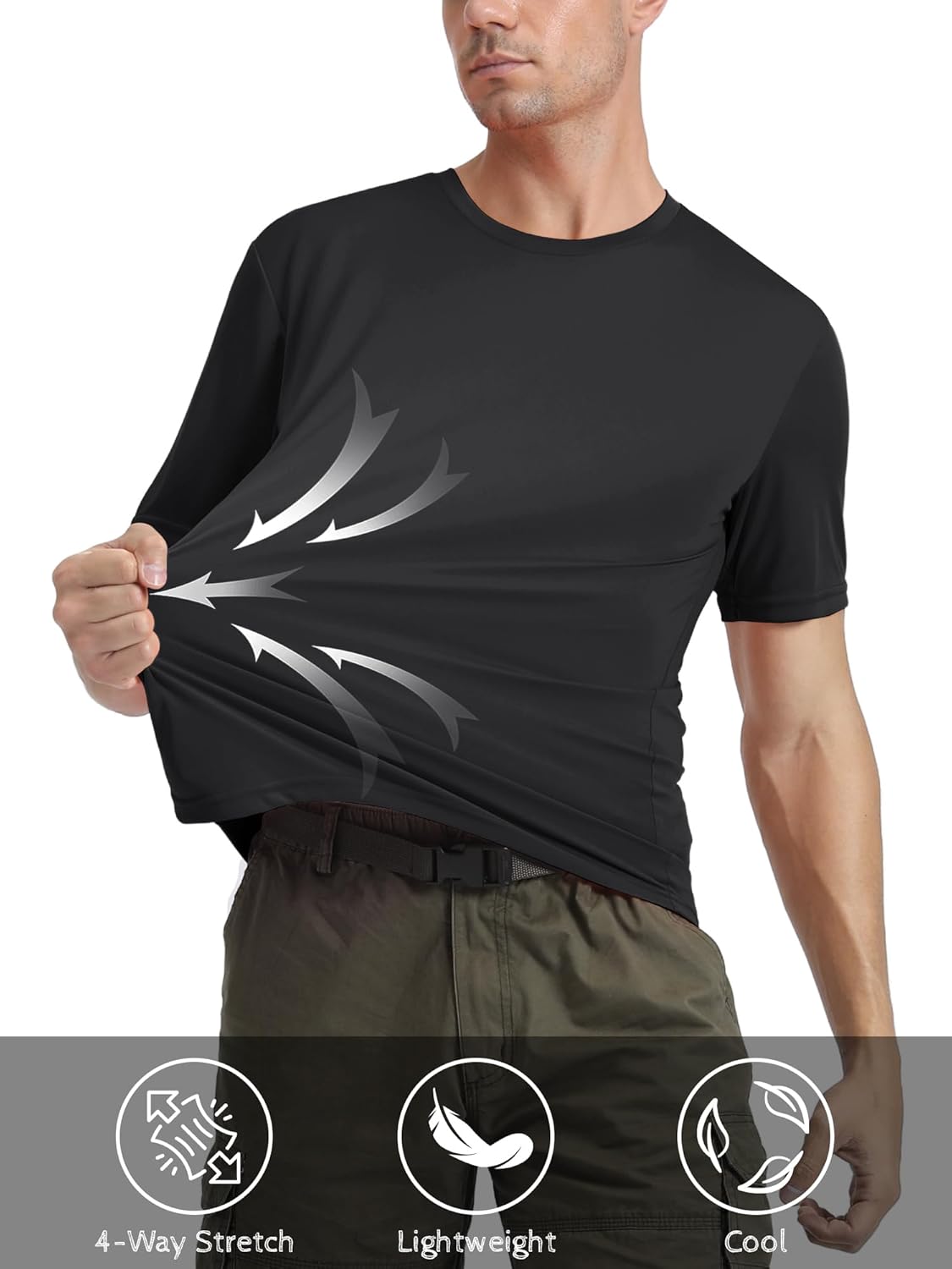 MAGCOMSEN Men's Short Sleeve UPF 50+ T-Shirt Quick Dry Rash Guard Athletic Running Swim Top Tee Performance Water Shirts