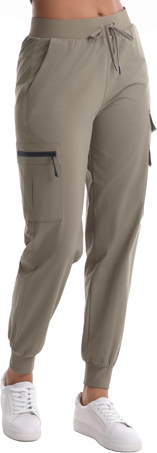 Women's Hiking Pants with Pockets - Travel Lounge Outdoor Quick Drying Lightweight Water Resistant Joggers