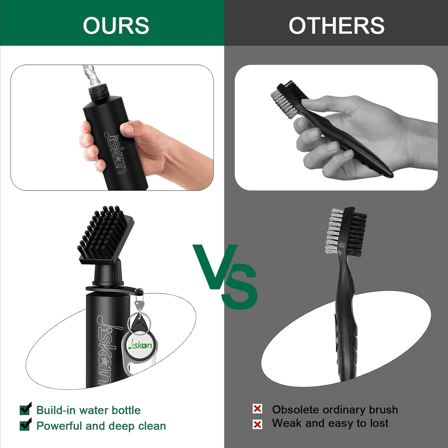 Pro Golf Club Brush Cleaner with Retainer Clip and Squeeze Water Bottle 7.5 Inches Holds 4 Ounces of Water, Essentials Golf Accessories for Men, Best Golf Gifts for Men