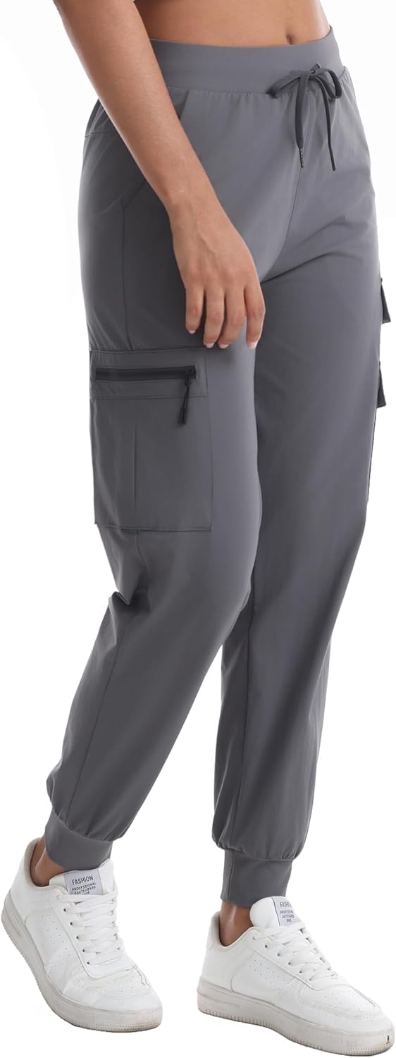Women's Hiking Pants with Pockets - Travel Lounge Outdoor Quick Drying Lightweight Water Resistant Joggers