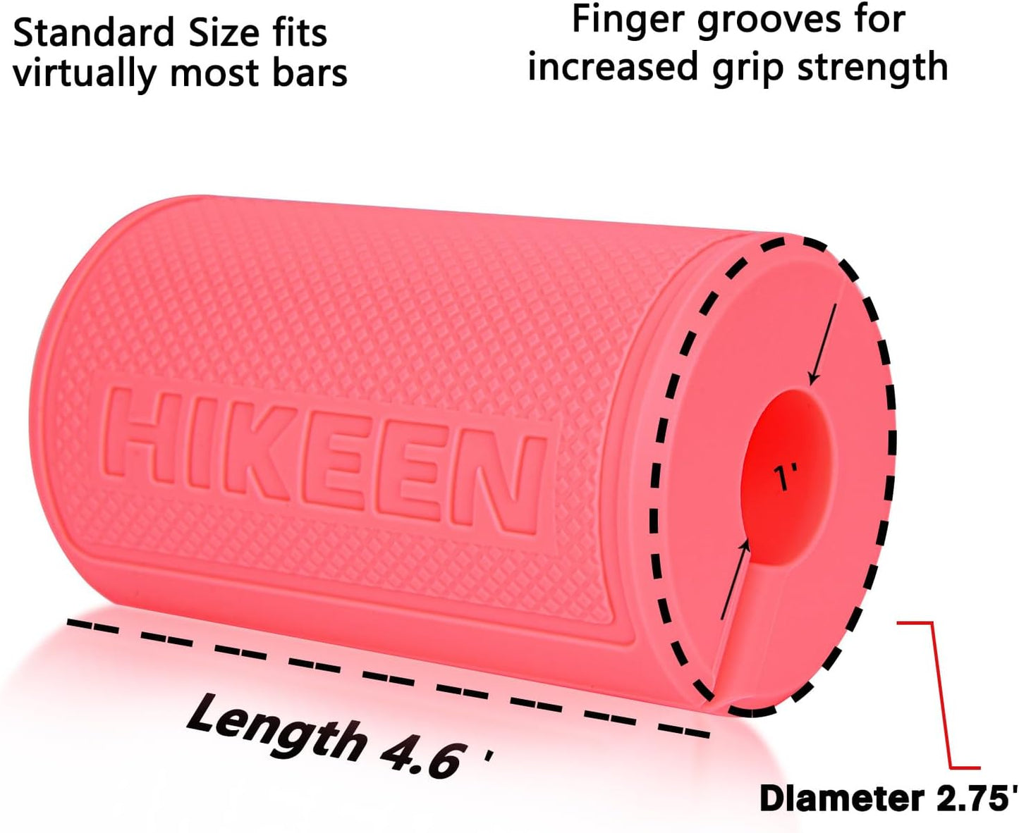 Hikeen Thick Bar Dumbbell Grips,Non Slip Hard Rubber Barbell Grips,Grips for Weight Lifting, Muscle Building-1.77", 2", 2.25" & 2.75" Outer Diameter