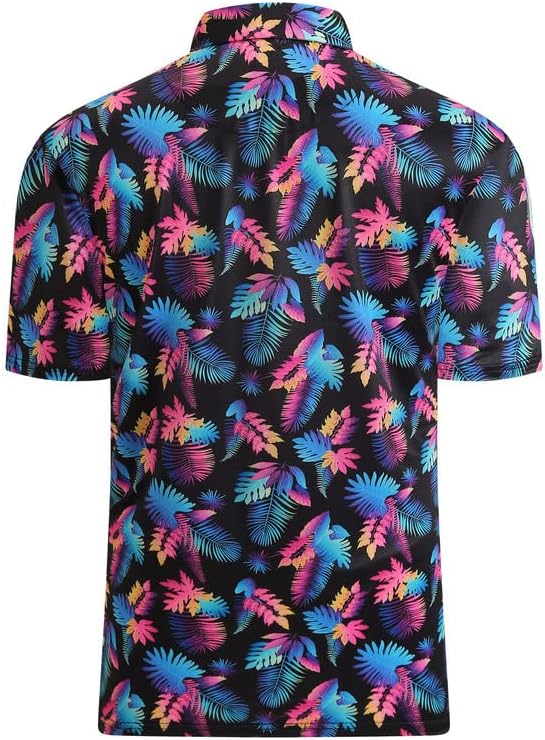 Damipow Premium Golf Shirts for Men Dry Fit Performance Polo Short Sleeve Collared Shirt