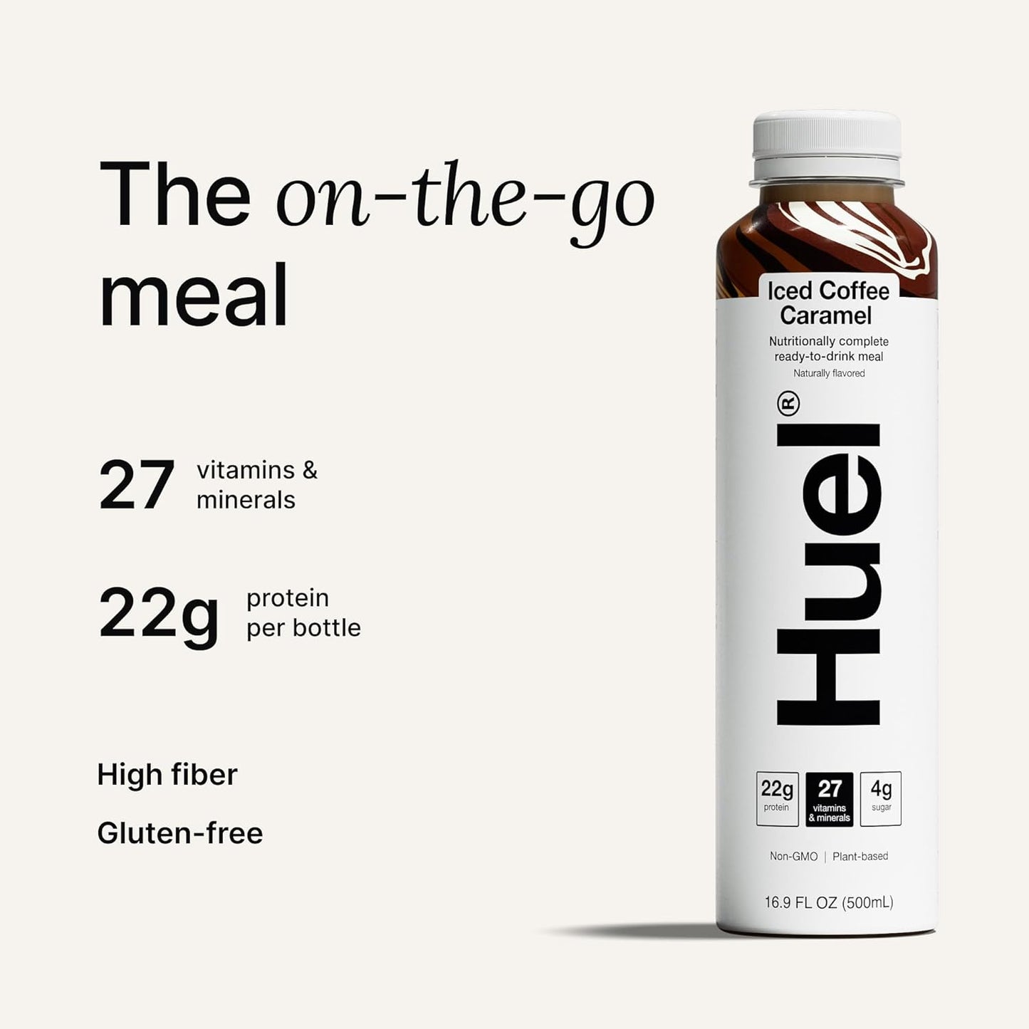 Huel Ready-to-Drink | Iced Coffee Caramel Meal Replacement Shake | High Protein Drink | Nutritionally Complete, Low Sugar, Plant Based, Vegan, Healthy | 20g Protein Per Bottle, 16.9 Fl Oz, 12 Pack