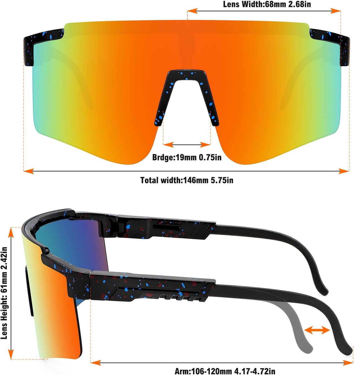 MALIDAK Sports Sunglasses for Mens Women Youth Baseball Sunglasses UV400 Protection Men Cycling Glasses