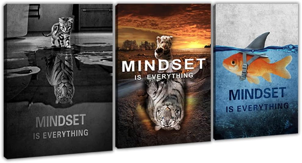 Success Wall Painting Inspirational Art Office Decor Motivational Canvas Black Poster Positive Framed Artwork Prints Picture for Living Room [36'W x 16'H]