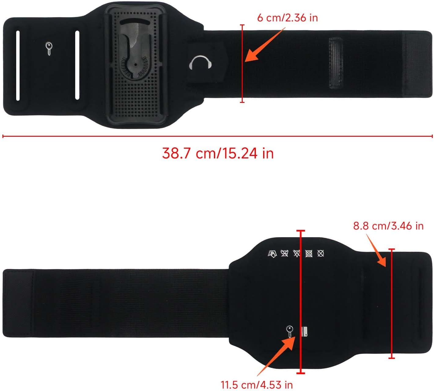 Wristband Phone Holder for Running, 360°Rotation & Detachable Sports Armband with Key Holder for iPhone 16/15/14/13/12/Pro/Pro Max/XS/XR/X/8/7/6/Plus, Fits 4.5-7 Inch Smartphones (Green)