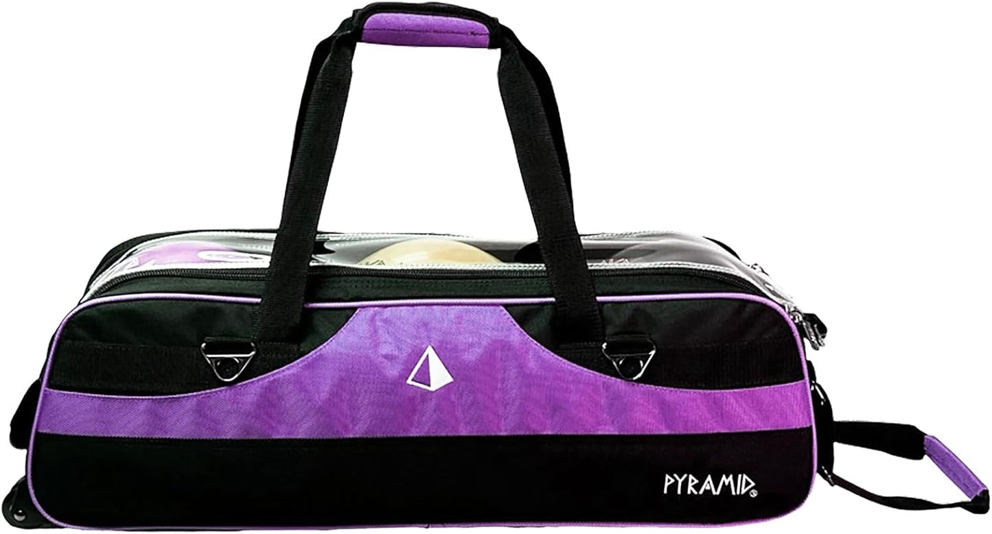 Pyramid Path Slim Triple Tote Roller Bowling Bag (No Shoe Pocket) With Large Side Accessory Pockets - Lightweight and Designed for Travel