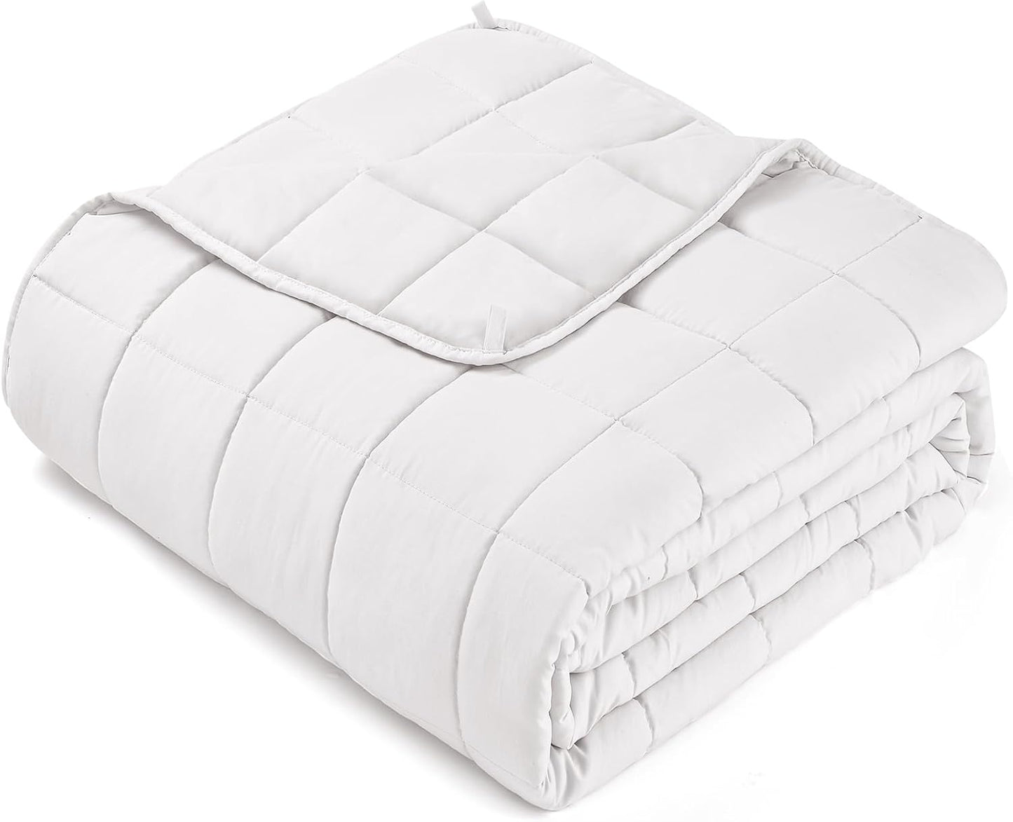 yescool Weighted Blanket for Adults (25 lbs, 88” x 104”, White) Cooling Heavy Blanket for Sleeping Perfect for 240-260 lbs, King Size Breathable Blanket with Premium Glass Bead