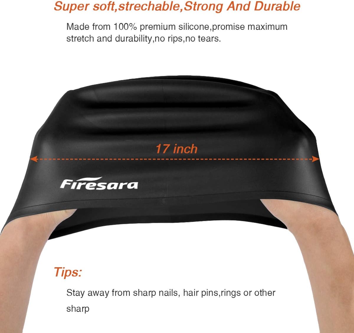 Firesara Swim Cap, Original Updated Swimming Cap 3D Ergonomic Design Comfortable Durable Ear Protection for Women Kids Men Adults Boys Girls for Long or Short Hair with Nose Clip and Ear Plugs