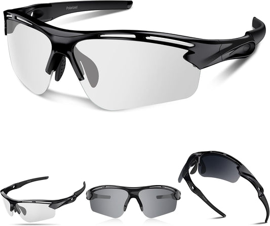 Polarized Sports Sunglasses for Men Women,UV400 Protection Sunglass for Running Cycling Fishing Hiking TR90