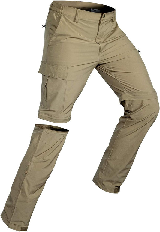 Wespornow Men's-Convertible-Hiking-Pants Quick Dry Lightweight Zip Off Breathable Cargo Pants for Outdoor, Fishing, Safari