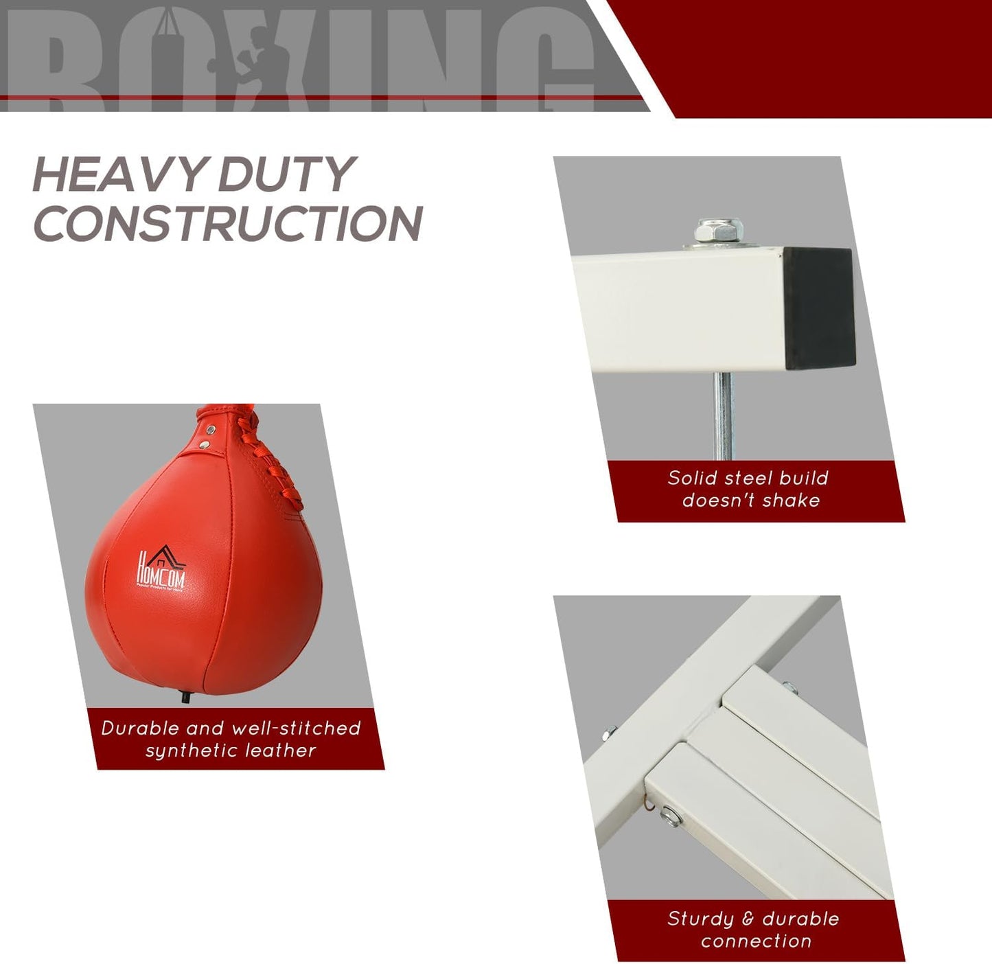 Soozier 2 in 1 Punching Bag Stand, Adjustable Height Heavy Bag Stand with Weighted Base and Speed Bag, Freestanding for Home Gym