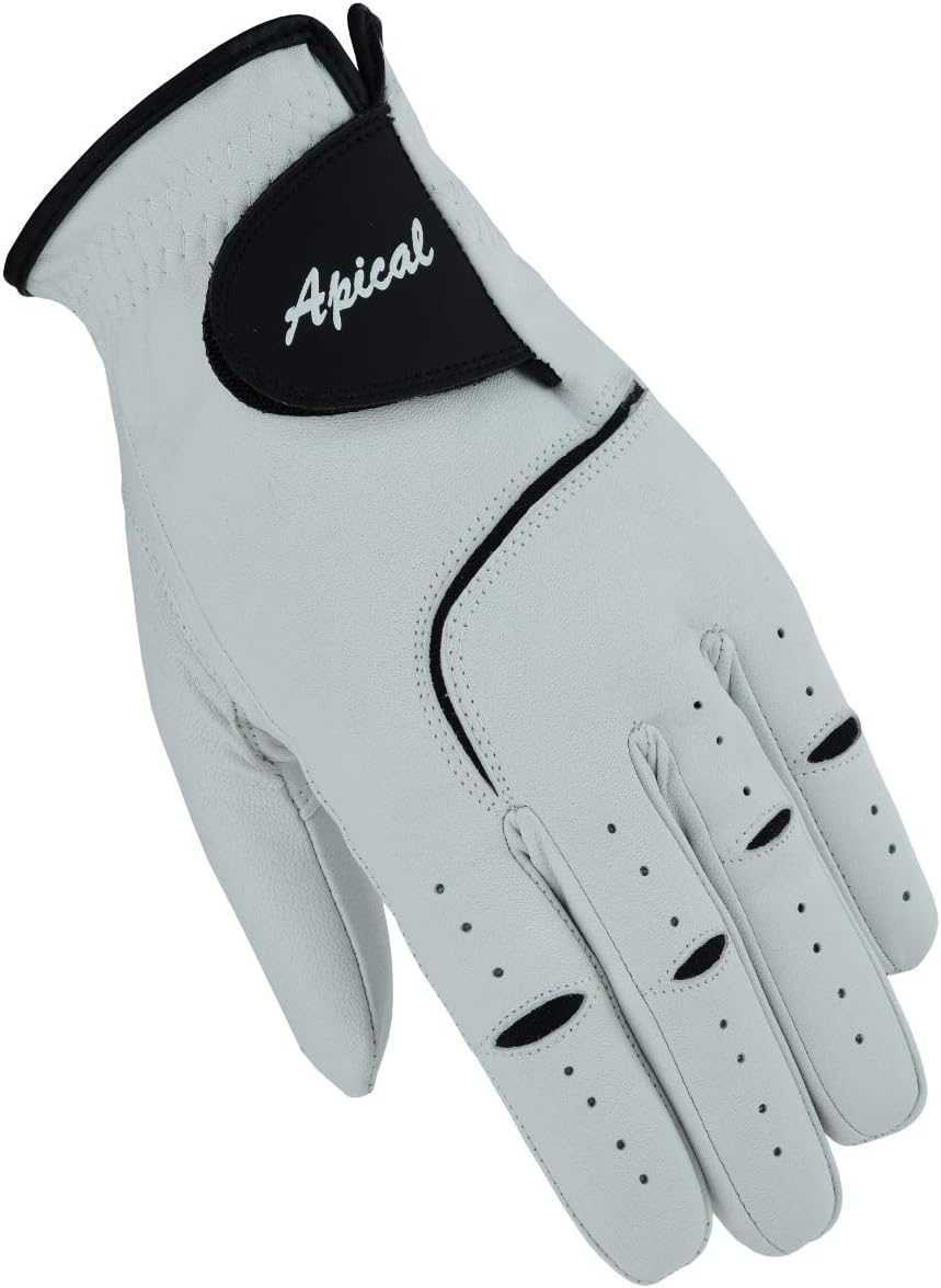 Apical Premium Leather Golf Glove Stable Grip Mens Golf Gloves Durable Value Pack (Pack of 3) Genuine Cabretta Leather Golf Gloves Men Left Hand (Regular Sizes)
