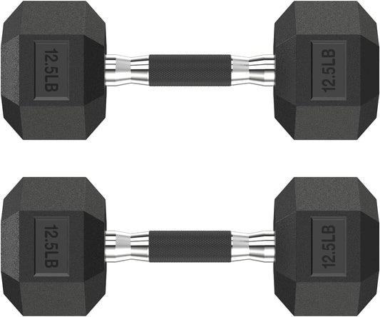 Hex Dumbbell Set 2.5-400 lb, Rubber Encased Exercise & Fitness Dumbbells, Weights Dumbbells Set of 2, Hand Weight for Strength Training