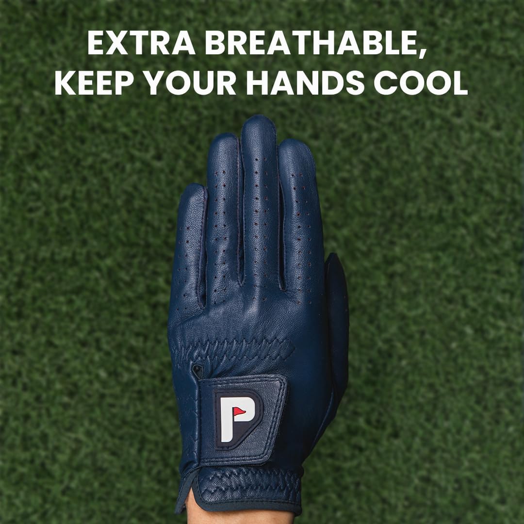 PUR3 Individual - Cabretta Leather Men's Golf Glove, Ultra Soft, with Ball Marker for Right Hand and Left Hand Golfers