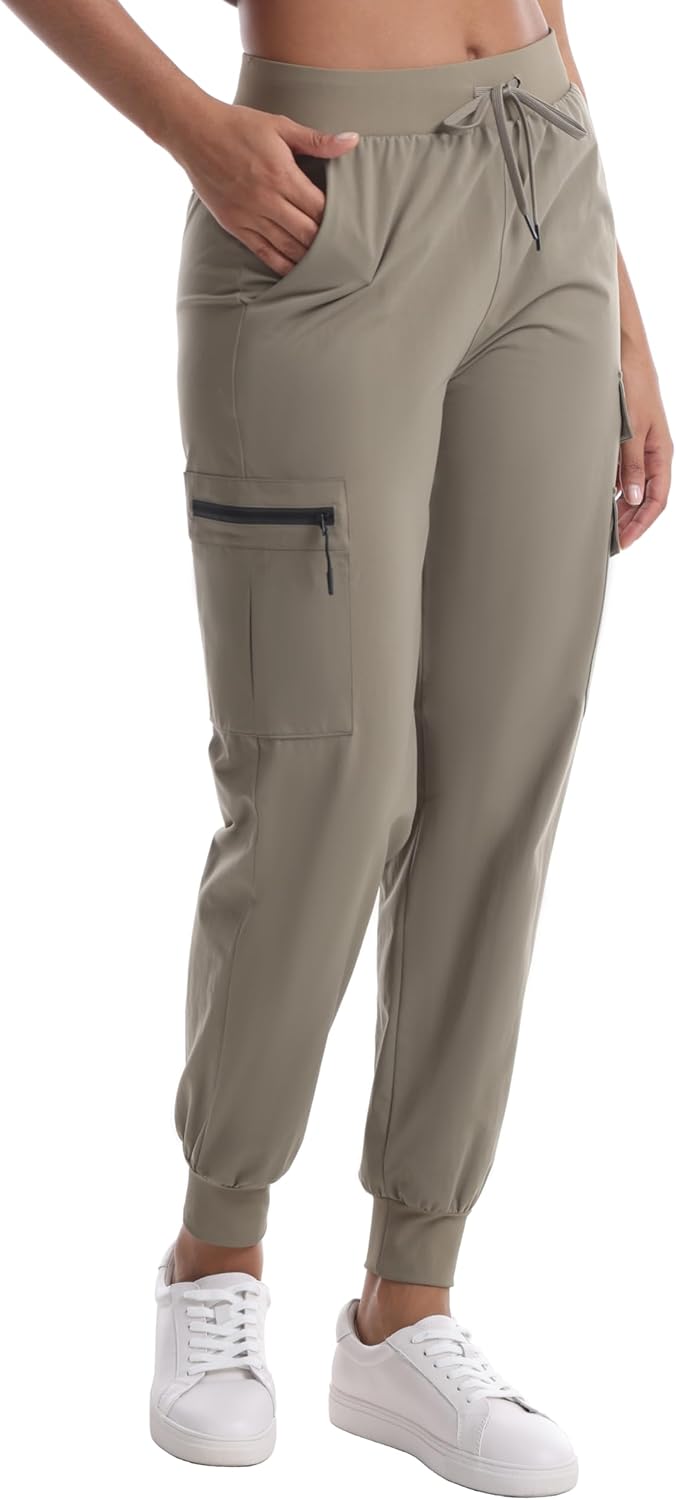 Women's Hiking Pants with Pockets Water Resistant Lightweight Quick Dry Cargo Pants for Travel Outdoor