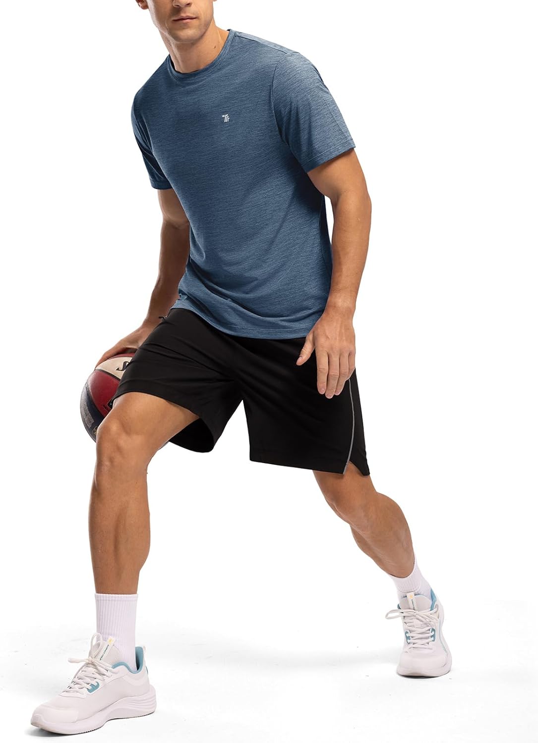 BGOWATU Men's Quick Dry Workout Athletic Shirts Lightweight Tennis Shirts for Men Running Gym Tops