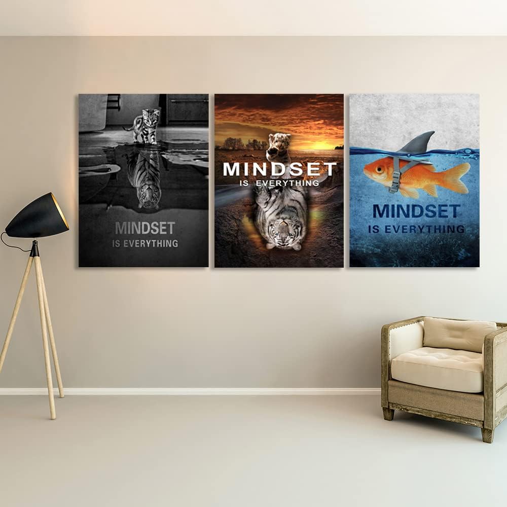 Success Wall Painting Inspirational Wall Art Office Wall Decor Motivational Wall Art Canvas Black Poster Positive Inspirational Framed Artwork Prints Picture for Living Room Office [60''W x 28''H]