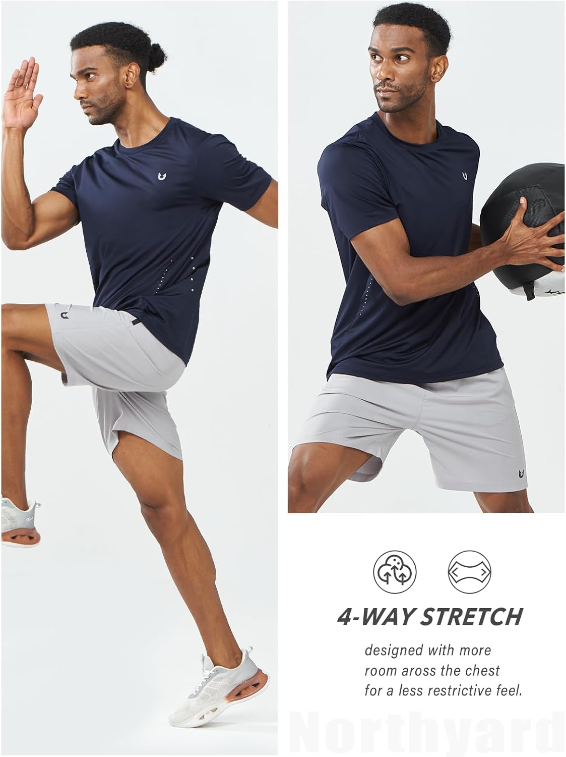 NORTHYARD Mens Athletic Shirts Short Sleeve Gym Workout Running Training Sports Performance T Shirt Basic Tee for Men