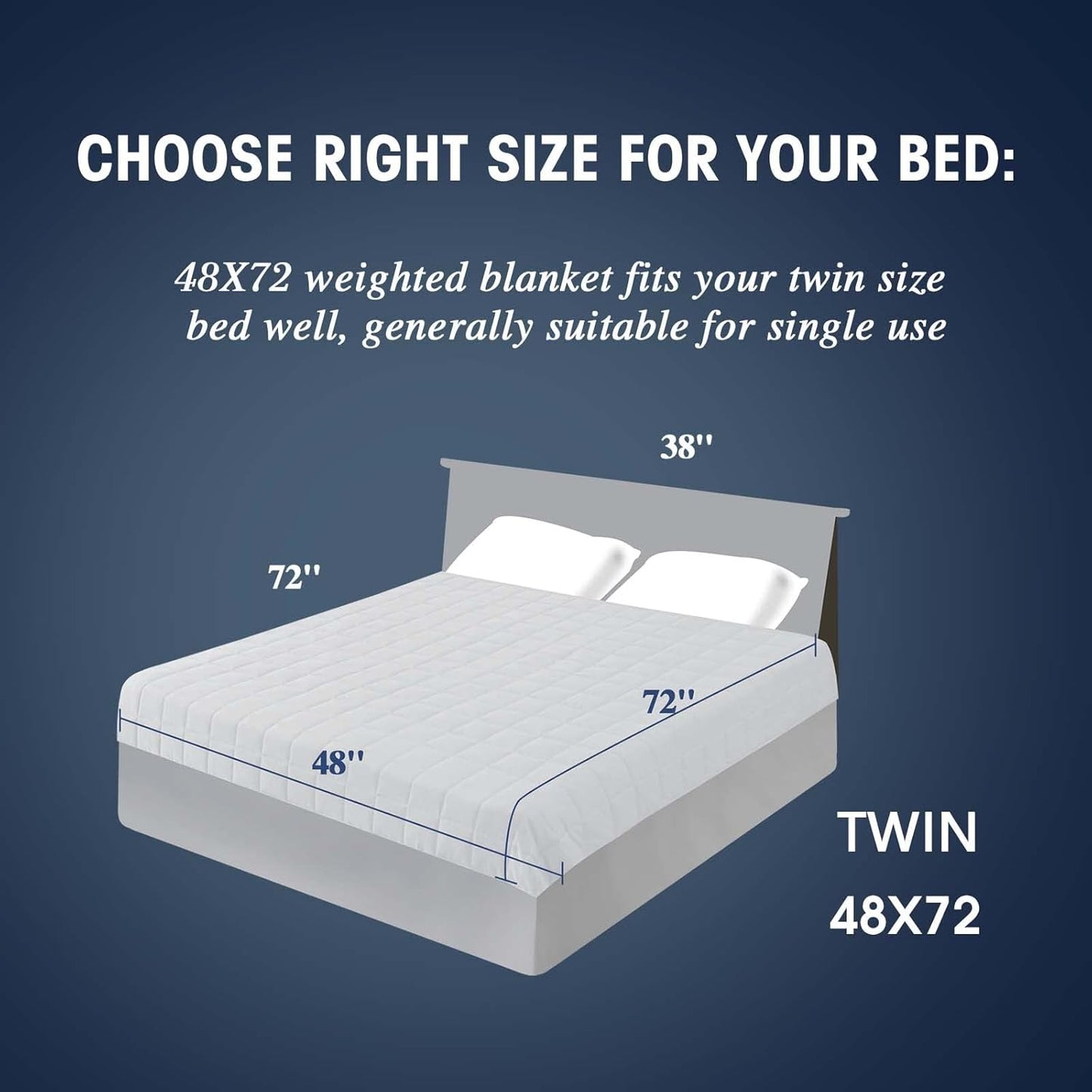 yescool Weighted Blanket for Adults (15 lbs, 48" x 72", White) Cooling Heavy Blanket for Sleeping Perfect for 140-160 lbs, Twin Size Breathable Blanket with Premium Glass Bead, Machine Washable