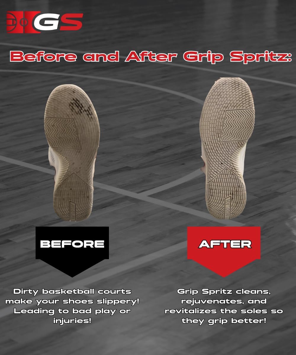 Basketball Shoe Grip Spray - Improve Sole Traction & Court Grip - Rejuvenate & Elongate Sneaker Life - Anti Slip Grip & Performance Enhancer - Basketball Accessory