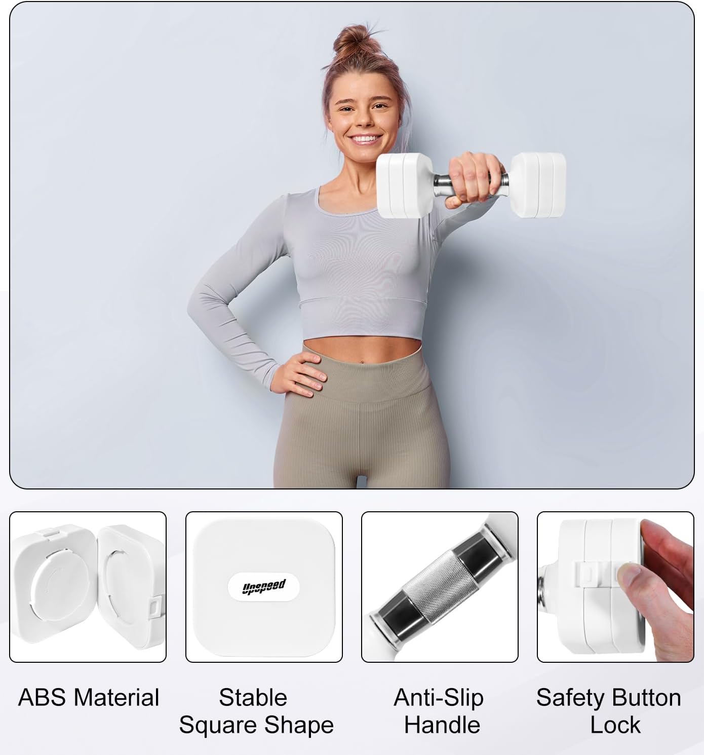 15LB 20LB 40LB 50LB Adjustable Dumbbell Set Free Weights Dumbbells Set for Women Men Hand Weights Sets Adjust Dumbbell Weight Sets for Home Gym Exercise Workout Strength Training Equipments